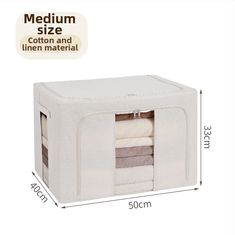 Kokkupandatav hoiukarp puuvillase ja linasekangaga terasraamiga, pestav, kaasaskantav, mitmekülgne