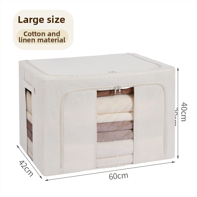 Kokkupandatav hoiukarp puuvillase ja linasekangaga terasraamiga, pestav, kaasaskantav, mitmekülgne