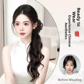 Parukas ar zemu astiņu – karstumizturīgs vads, ei sobi karstajam krāsošanai, sobib iga naha toonile ja näokuju, model: Wig ponytail