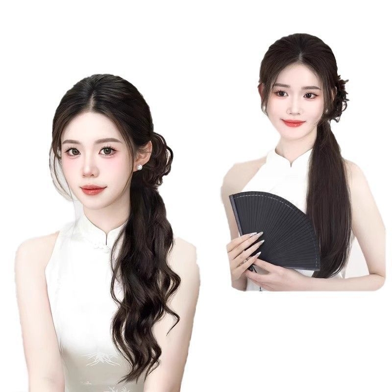 Parukas ar zemu astiņu – karstumizturīgs vads, ei sobi karstajam krāsošanai, sobib iga naha toonile ja näokuju, model: Wig ponytail