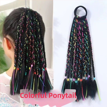 Laste parukas ar asti, käsitsi kootud, kuumakindel siid