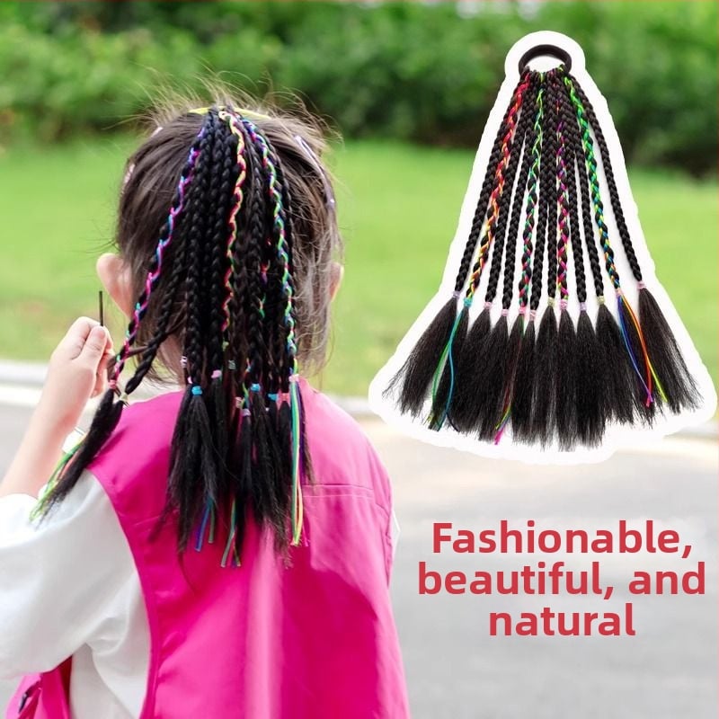 Laste parukas ar asti, käsitsi kootud, kuumakindel siid