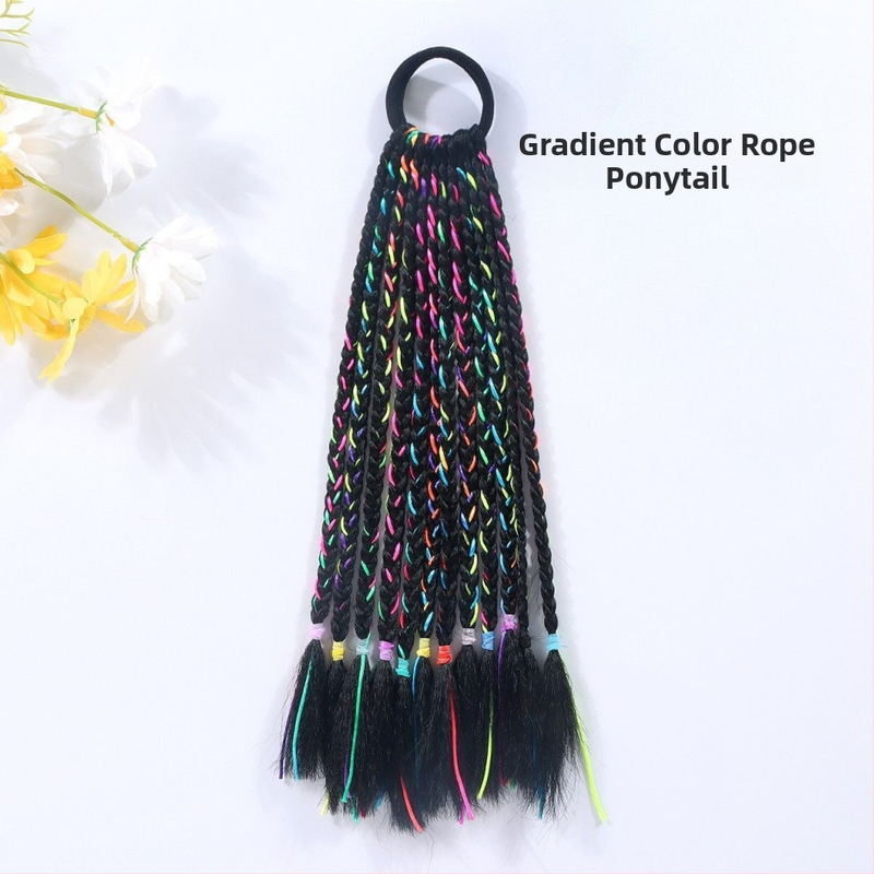 Laste parukas ar asti, käsitsi kootud, kuumakindel siid