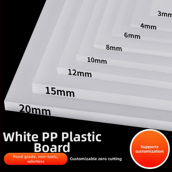 PP plastmasinė kieta plokštė, atspari dėvėjimui; skirta: atramos plokštei, tekinimo plokštei, žuvų tvenkiniui plokštei ir apdirbimo plokštei; storis 0,3–200 mm; modelis 989 / prekės kodas 2132