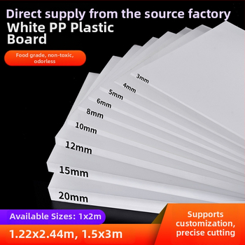 PP plastmasinė kieta plokštė, atspari dėvėjimui; skirta: atramos plokštei, tekinimo plokštei, žuvų tvenkiniui plokštei ir apdirbimo plokštei; storis 0,3–200 mm; modelis 989 / prekės kodas 2132