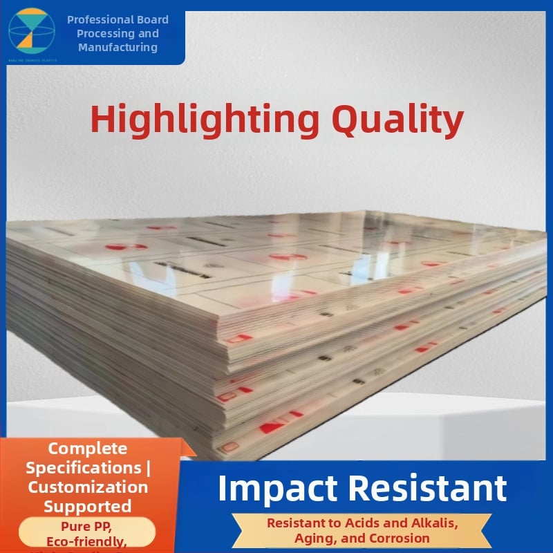 Polipropilenė plokštė - atspari rūgštims ir šarmams, specifinė gravitacija 0.93, skirta laiptinėms ir baldams