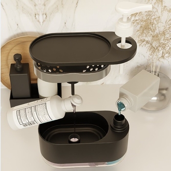 Virtuvės muilo dozatorius su rankiniu paspaudimu, PET medžiaga, 245 g