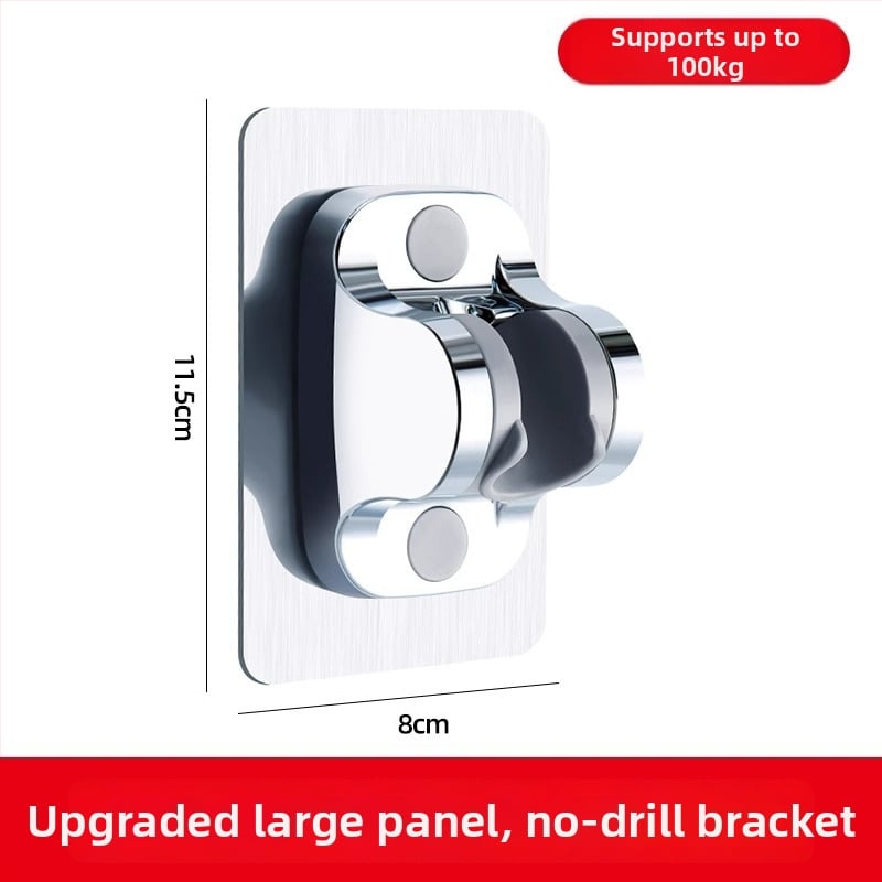 Držiak na sprchovú hlavu bez vŕtania, prísavné upevnenie na stenu, ABS materiál, moderný minimalistický štýl, jednoúrovňový kúpeľňový regál