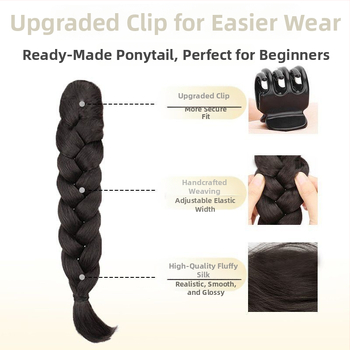 Ponytail parukas klipiga — kimbu mehhanism, kõrgel temperatuuril vastupidavad kiud, loomulik välimus, ei sobi kuumale värvimisele, bränd Wenze Xiu