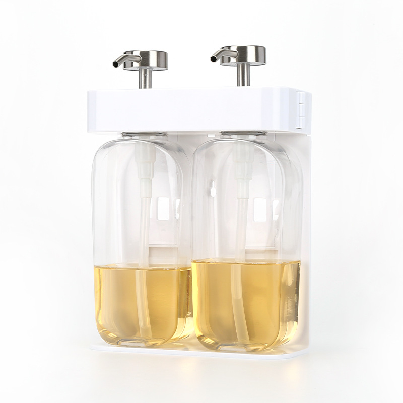 Sieninis muilo dozatorius – nerūdijančio plieno ir plastiko konstrukcija, galvų variantai: viengubas/dvigubas/trigubas, rankinis spaudimas, injekcinis formavimas, lengvas prabangos stilius