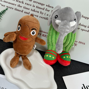 Plišani ključni privjesak — životinjska pliš igračka s motivima raka i slona, prilagodljivo prema uzorku