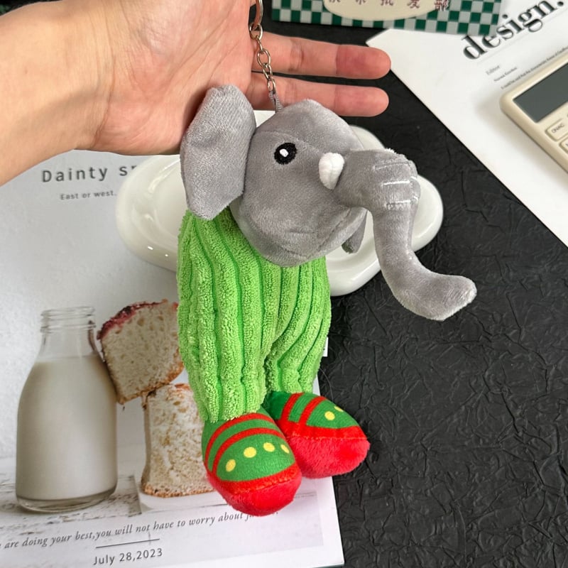 Plišani ključni privjesak — životinjska pliš igračka s motivima raka i slona, prilagodljivo prema uzorku