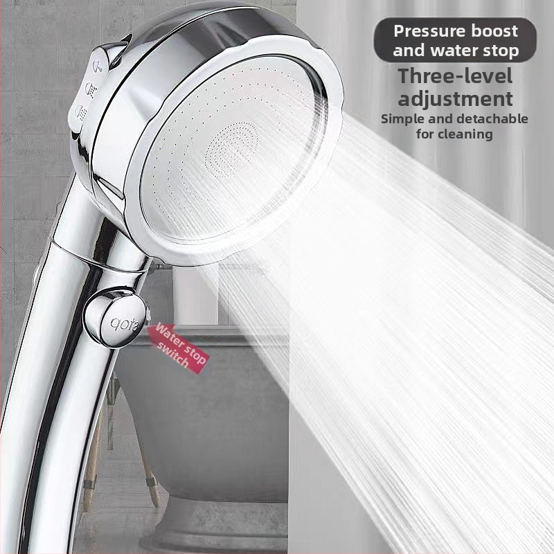 Kolmast režiimist reguleeritav käeshoitav duššipea, veesäästlik, ühe nupuga veepeatuse funktsioon ning eemaldatav loputatav otsik