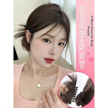 Naisepa parukas ponnytail stiiliga, realistlikud juuksed, külgnurk ja loomulik updo, kõrge temperatuuriga traat, mehhanism, värvimine või perm pole lubatud