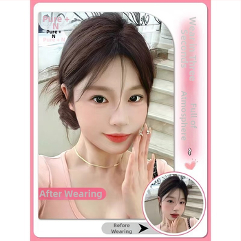 Naisepa parukas ponnytail stiiliga, realistlikud juuksed, külgnurk ja loomulik updo, kõrge temperatuuriga traat, mehhanism, värvimine või perm pole lubatud