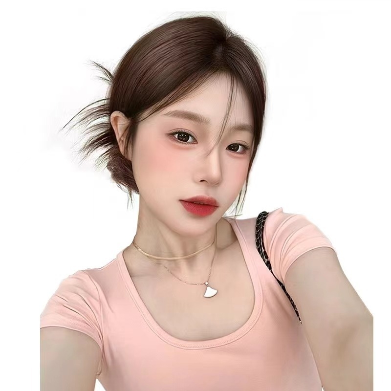 Naisepa parukas ponnytail stiiliga, realistlikud juuksed, külgnurk ja loomulik updo, kõrge temperatuuriga traat, mehhanism, värvimine või perm pole lubatud