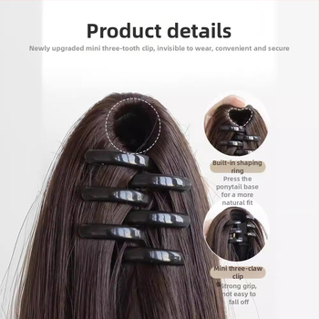 Ponytail parukas klipsiga kinnitusega, pikad lokid, suured lained, õmblusteta disain, kuumuskindlad sünteetilised kiud