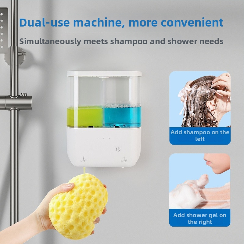 Automatinis dviejų galvų jutiklinis muilo dozatorius, sieninis montavimas, ABS medžiaga, modelis S1, svoris 610 g