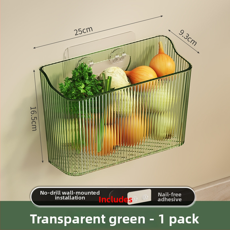 Köögihoiukorv – plastikust, seinale riputatav organiseerija puuviljadele ja köögiviljadele, kaasaegne minimalistlik stiil, välja anti 2024. aastal