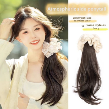 Parukas punutisega sabaga, Korea stiilis külgmine saba, kuumakindel juhtmestik, ei värviks