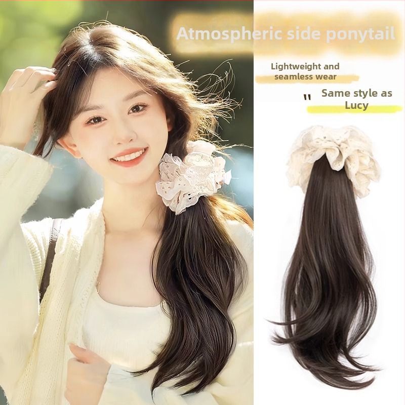 Parukas punutisega sabaga, Korea stiilis külgmine saba, kuumakindel juhtmestik, ei värviks