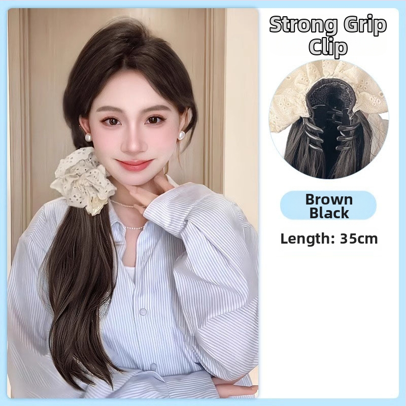 Parukas punutisega sabaga, Korea stiilis külgmine saba, kuumakindel juhtmestik, ei värviks