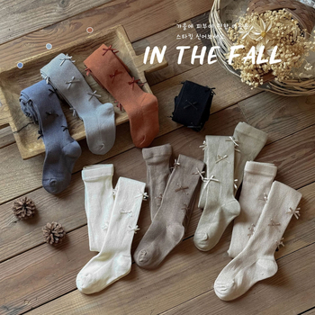 Colanți pentru fetițe din bumbac, cu funda, talie înaltă, fără deschidere între picioare, lungi, primăvară-toamnă, 80% bumbac