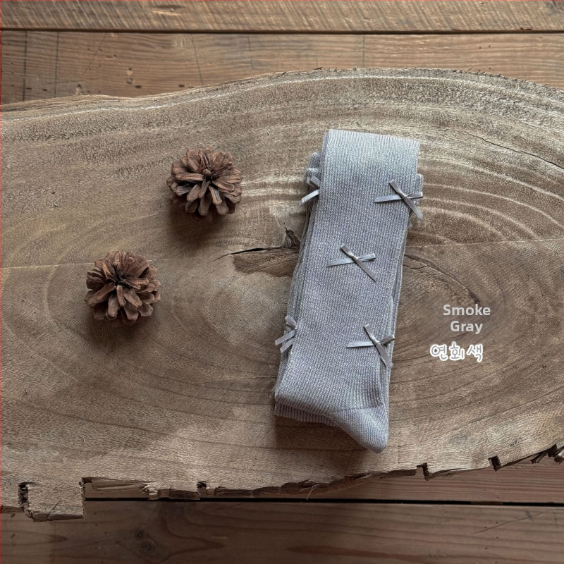 Colanți pentru fetițe din bumbac, cu funda, talie înaltă, fără deschidere între picioare, lungi, primăvară-toamnă, 80% bumbac