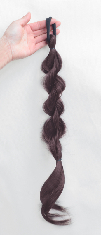 Poniponi parukas mullidega, topelt ponny saba, puhkevä loomulik välimus; Mudel: Cool Bubble Braid; Käsitöö; Juukse materjal: kõrge temperatuuriga traat; Ei sobi kuumade värvainetega