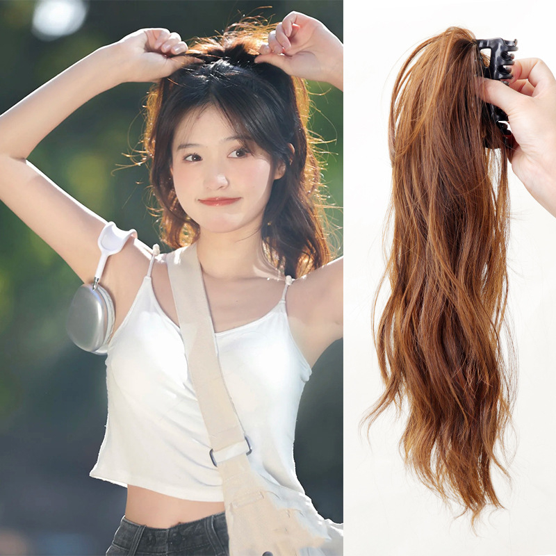 Korealiku stiili klips-poni uodega jaoks, pilvekujulise lõiminguga ja lillekimp, sünteetiline kiud kuumusele vastupidav, mudel 1137