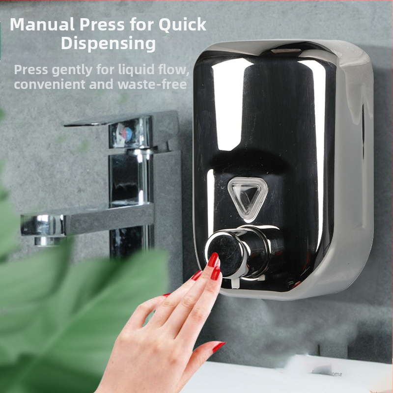 Sieninis nerūdijančio plieno muilo dozatorius, rankinė pompa, 304 nerūdijančio plieno konstrukcija, svoris 500 g, šiuolaikinis minimalistinis stilius