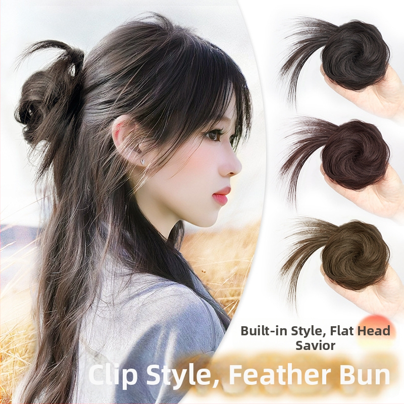 Ponytail parukas klipsiga, poolikult seotud lillekimp, kuumust-taluv sünteetiline juuksed — Yunhui