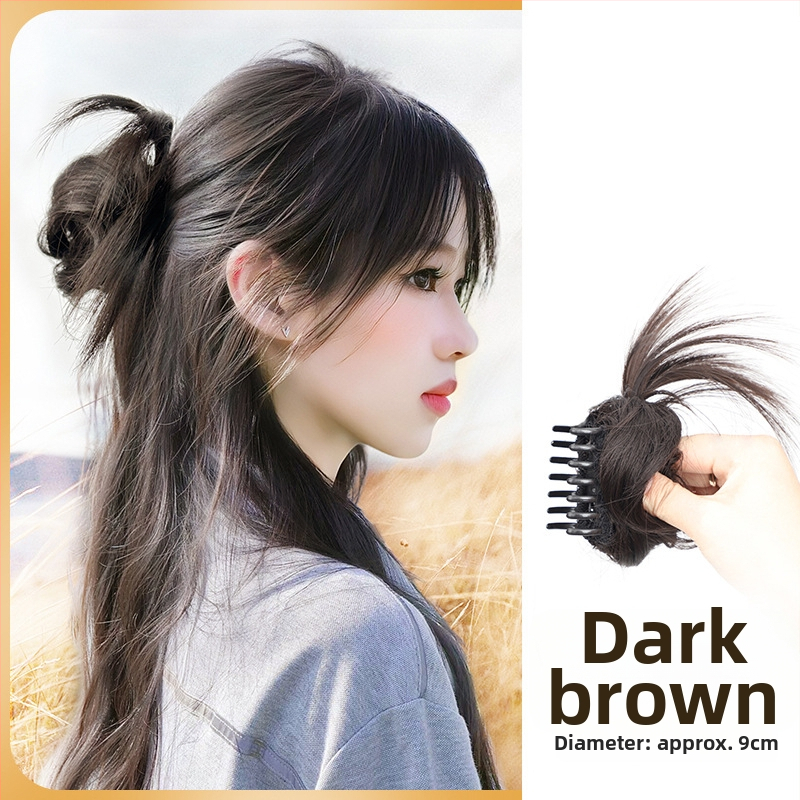 Ponytail parukas klipsiga, poolikult seotud lillekimp, kuumust-taluv sünteetiline juuksed — Yunhui