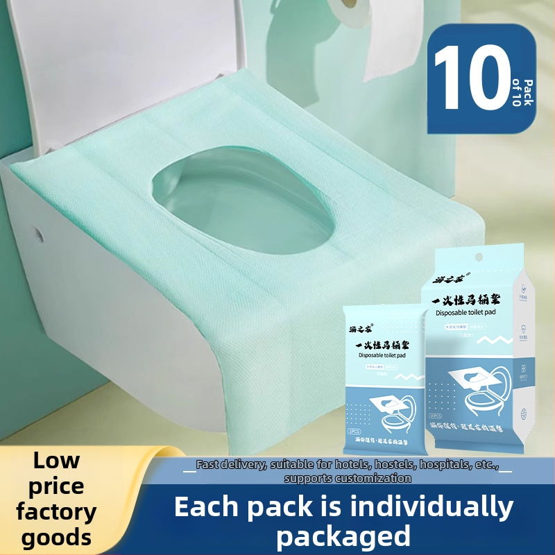 Jednorazové krytie sedadla toalety, hrubšie, univerzálne použitie, Travel Home, pre hotely a cestovanie, materiál: drevná celulóza papier/PE film