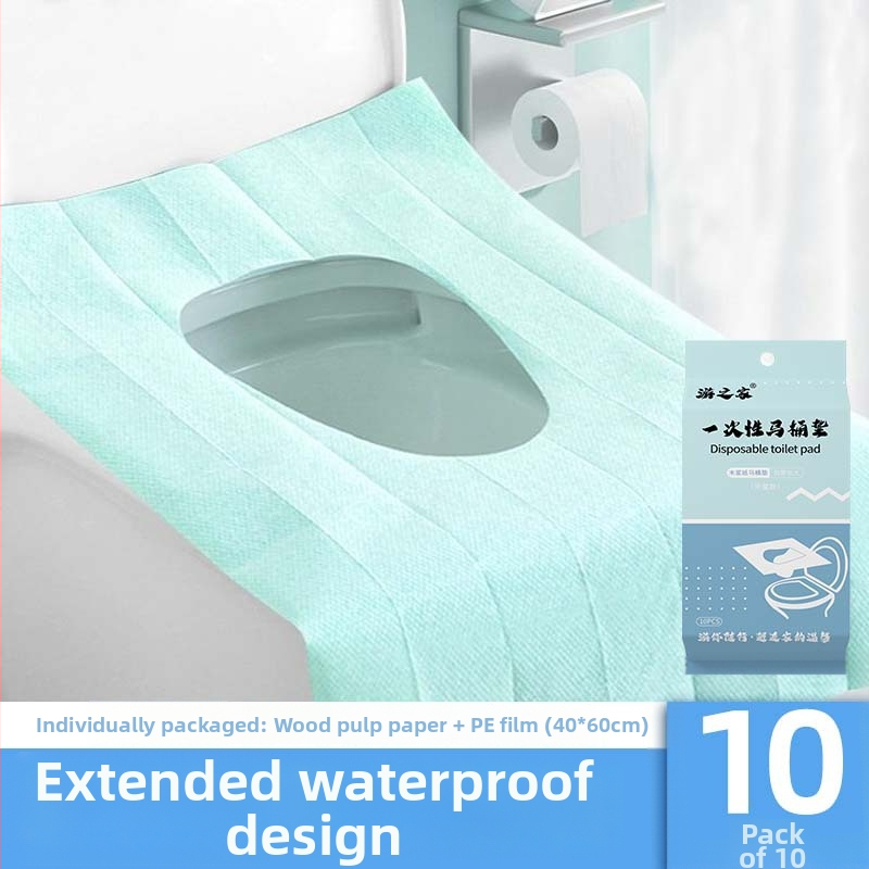 Jednorazové krytie sedadla toalety, hrubšie, univerzálne použitie, Travel Home, pre hotely a cestovanie, materiál: drevná celulóza papier/PE film
