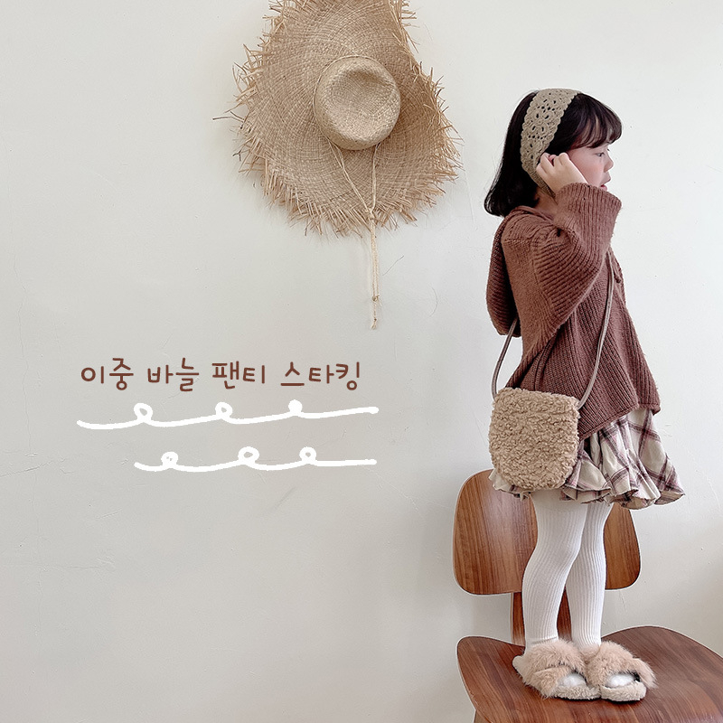 Laste puuvillased sukkpüksid kahekordse nõelamise kudumisega, hingavad ja niiskust imavad, 70% puuvill, 27% polüester, 3% elastaan, sobivad talvele, kevadeks ja sügisele