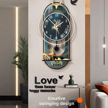 Moderný oválny nástenný hodiny s pohonom JPOK T3, ciferník z plexisklu, napájanie batériou