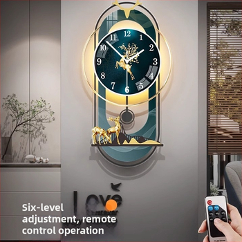 Moderný oválny nástenný hodiny s pohonom JPOK T3, ciferník z plexisklu, napájanie batériou