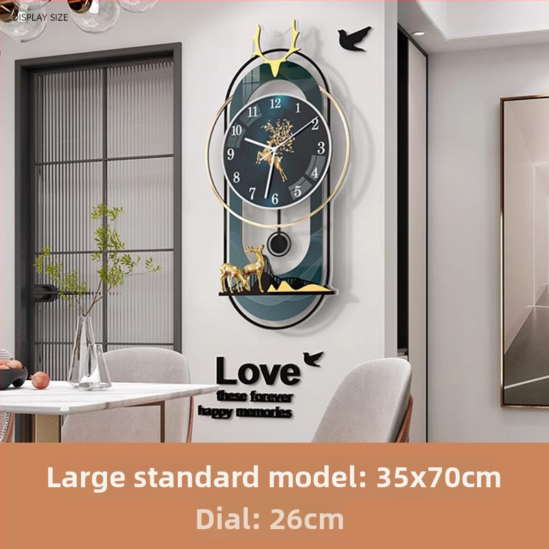 Moderný oválny nástenný hodiny s pohonom JPOK T3, ciferník z plexisklu, napájanie batériou