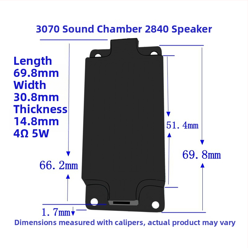 Taisnstūra skaļruņa korpuss 3070, 4 Ω, 3 W, pilns diapazons, koaksiālais, 50-30000 Hz
