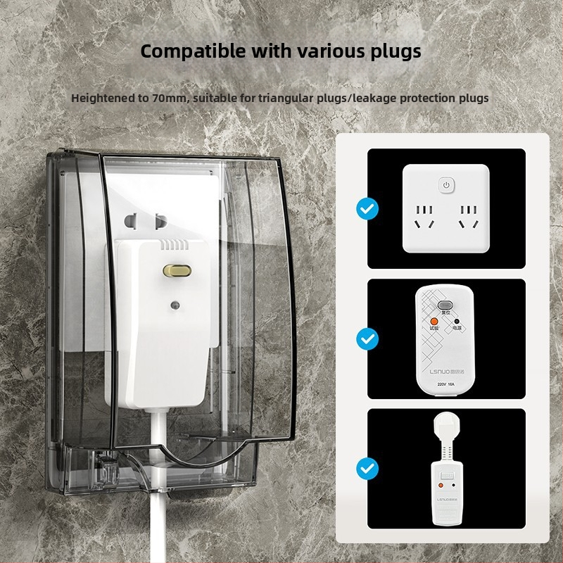 Atspari vandeniui tualeto lizdo dėžutė su dangčiu, pakelta ir ištiesta apsauga, PC plastikas, lizdų priedai, International electrician