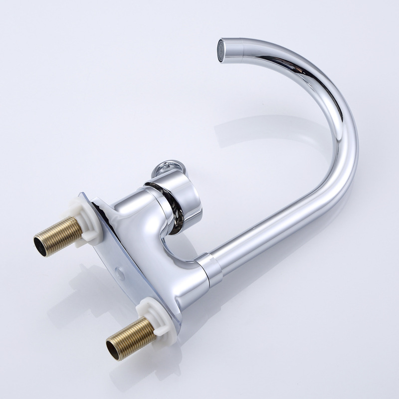 Меден двойен кран за мивка, 360° въртене, смесител за мивка, модел V3108, 20 мм входове/изходи