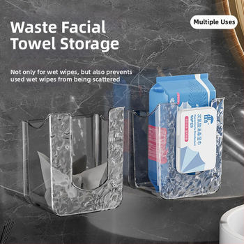 Seinasse kinnitatav niiskete salvrättide kast ja tualettpaberi hoidja, veekindel plastik, puurimata, mitmekülgne vannitoa korraldaja