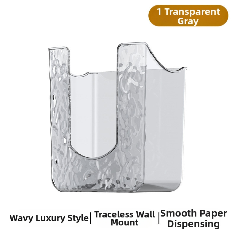 Seinasse kinnitatav niiskete salvrättide kast ja tualettpaberi hoidja, veekindel plastik, puurimata, mitmekülgne vannitoa korraldaja