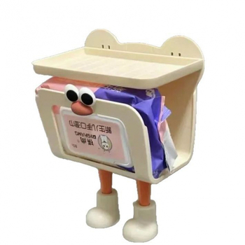 Cutie montată pe perete pentru hârtie igienică și raft de depozitare - plastic, impermeabil, fără găuri, potrivit pentru hârtie plată, design lejer luxos