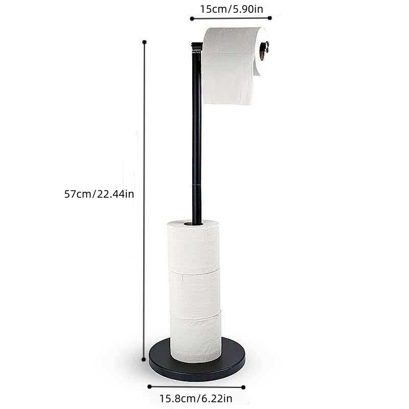 Nerezový vertikálny stojan na toaletný papier, podlahový, bez vŕtania, okrúhleho tvaru, leštený povrch a postrekový náter, Yoshizumi značka, moderný minimalistický štýl