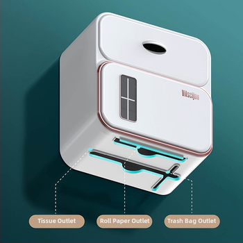 Seinasse paigaldatav WC-paberikarp, puurimiseta, veekindel plastikust (mudel 6252)