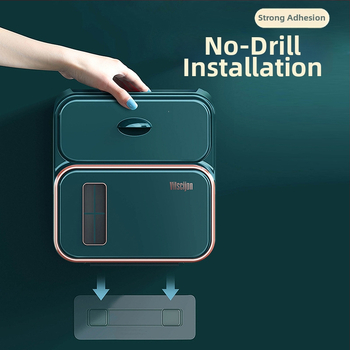 Seinasse paigaldatav WC-paberikarp, puurimiseta, veekindel plastikust (mudel 6252)