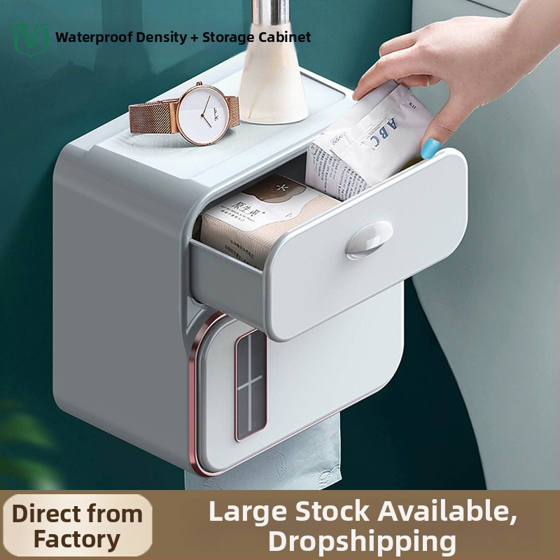 Seinasse paigaldatav WC-paberikarp, puurimiseta, veekindel plastikust (mudel 6252)