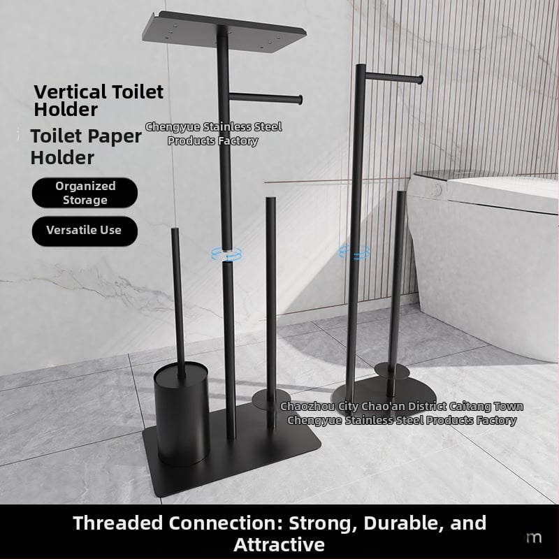 Držiak na toaletný papier a držiak na kefy z nerezovej ocele, štvorcový tvar, s vypaľovaným emailovým povrchom